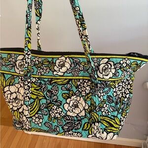 Vera Bradley Floral Tote in Blue and Green